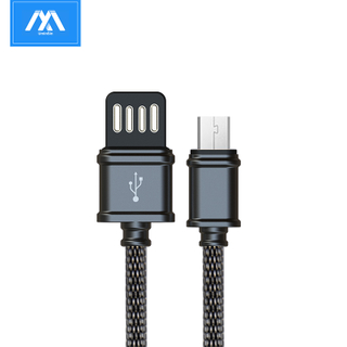 De doble cara enchufe 2A metal del acero inoxidable cable de carga micro USB