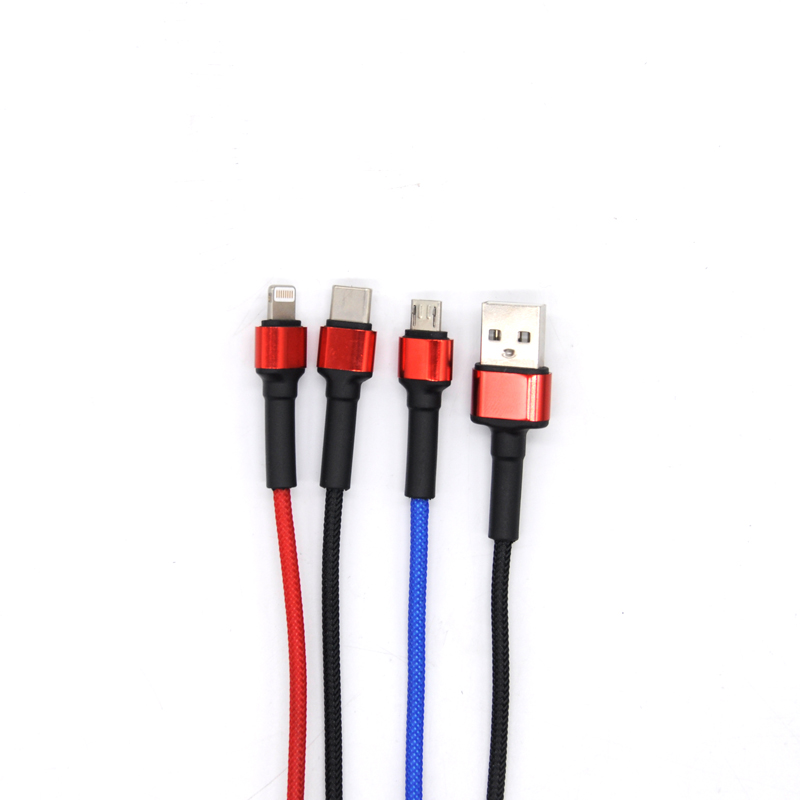 Suministro directo de fábrica al por mayor 3 en 1 línea de carga rápida multifuncional Cable de transmisión de fecha USB