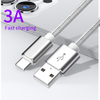 Nylon 3A Fast Charger Mobile Tipo C Cable de carga para Xiaomi Mi trenzado USB C Cable tipo C 100 cm