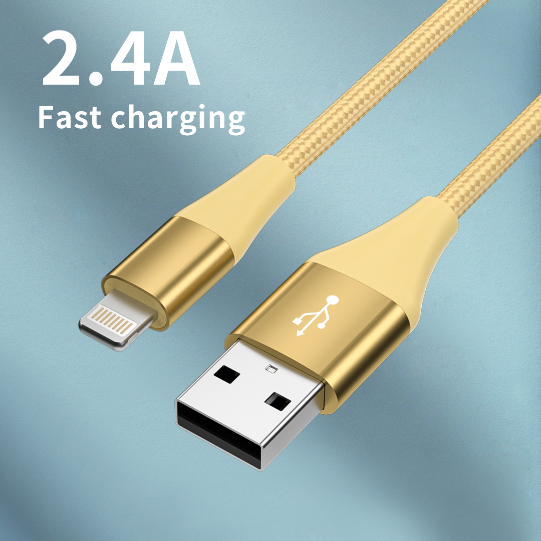 Cable de cargador OEM 2.4A de alta calidad Accesorios de teléfono de carga rápida Cable USB al por mayor para iPhone 12 11